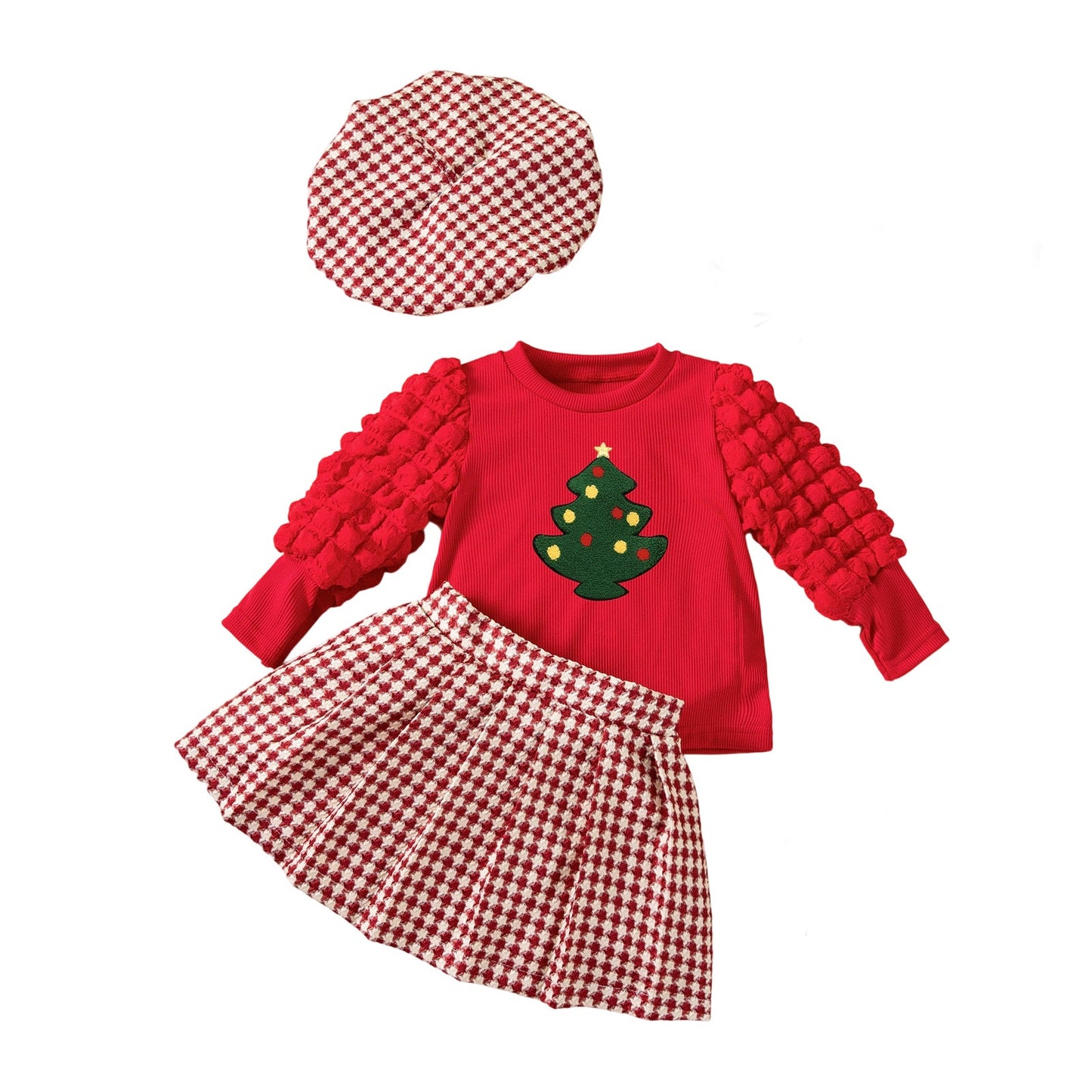 A children's long-sleeved mesh dress