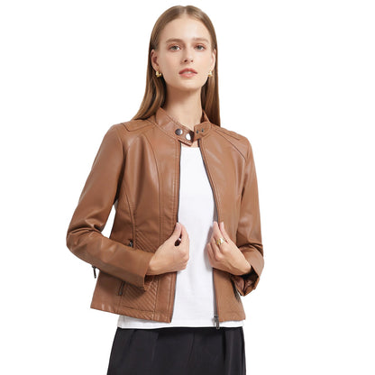 A women's leather jacket