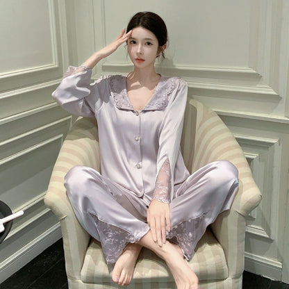 A silk long-sleeved suit