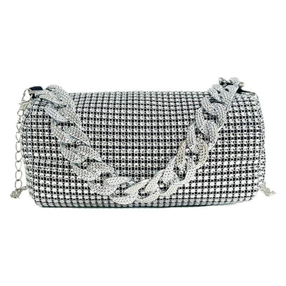 A mesh drill chain bag women's new spring personalized foreign style explosion single shoulder niche dinner bag women
