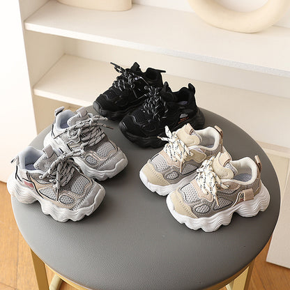 A spring and autumn new children's mesh fashion versatile dad shoes boys soft-soled running shoes