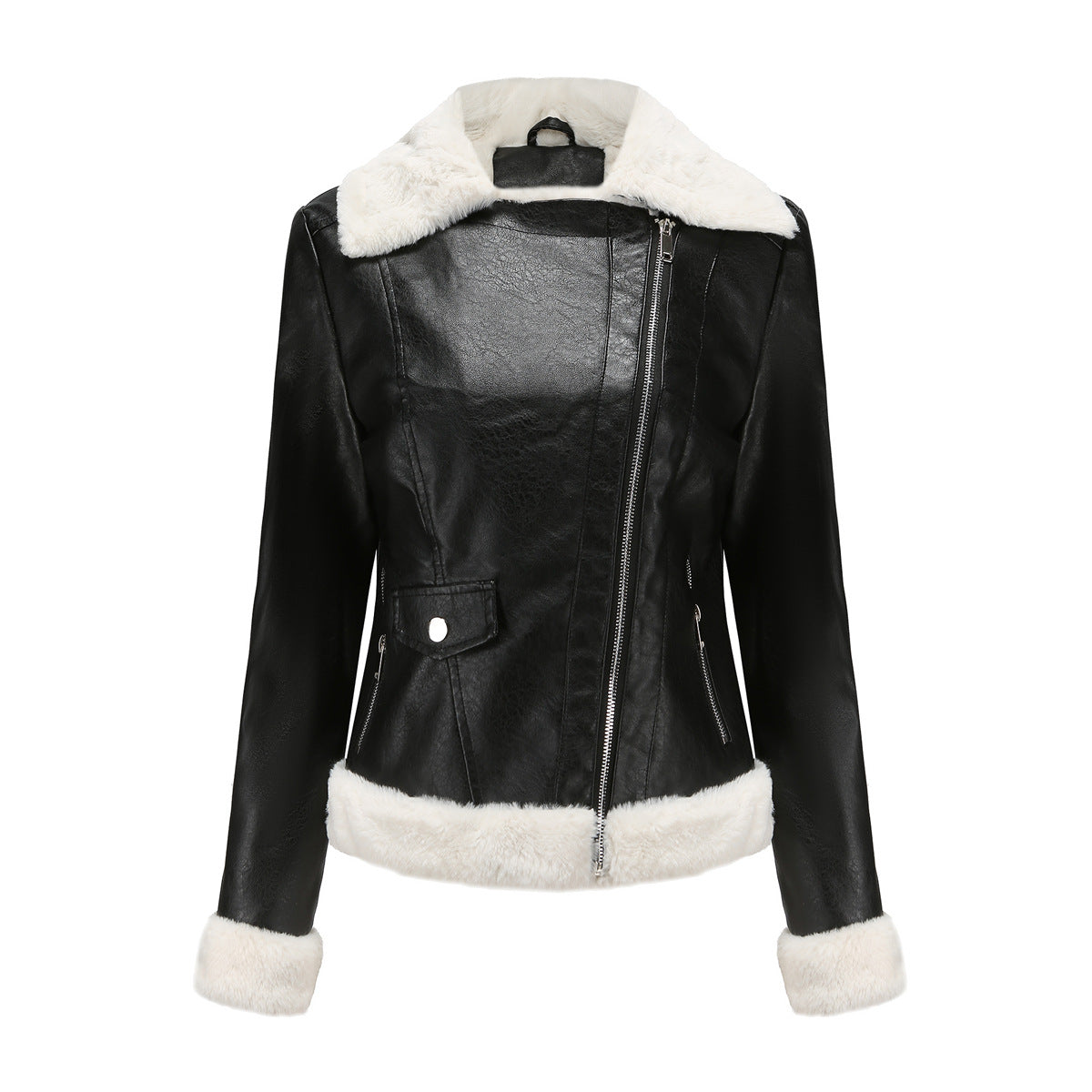 A women's leather jacket