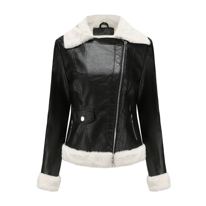 A women's leather jacket