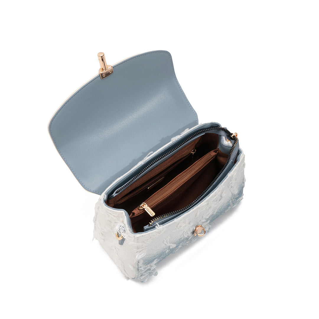 A Chinese style small satchel niche versatile oblique span shoulder handbag (free pendant) 23278 fashion and leisure