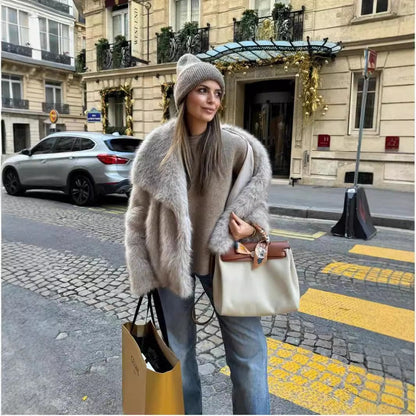 A faux fur coat