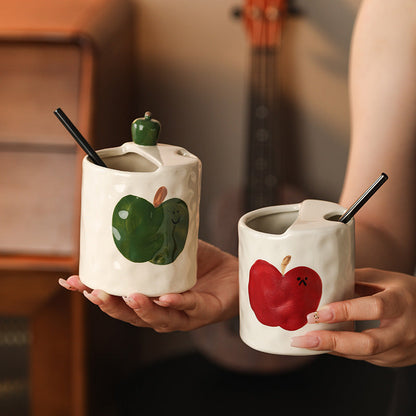 A apple ceramic cup