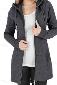 B2-m19B Autumn European station cotton gray long zipper sweater - Mixbatch