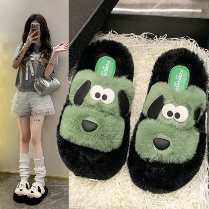 A cartoon plush slipper