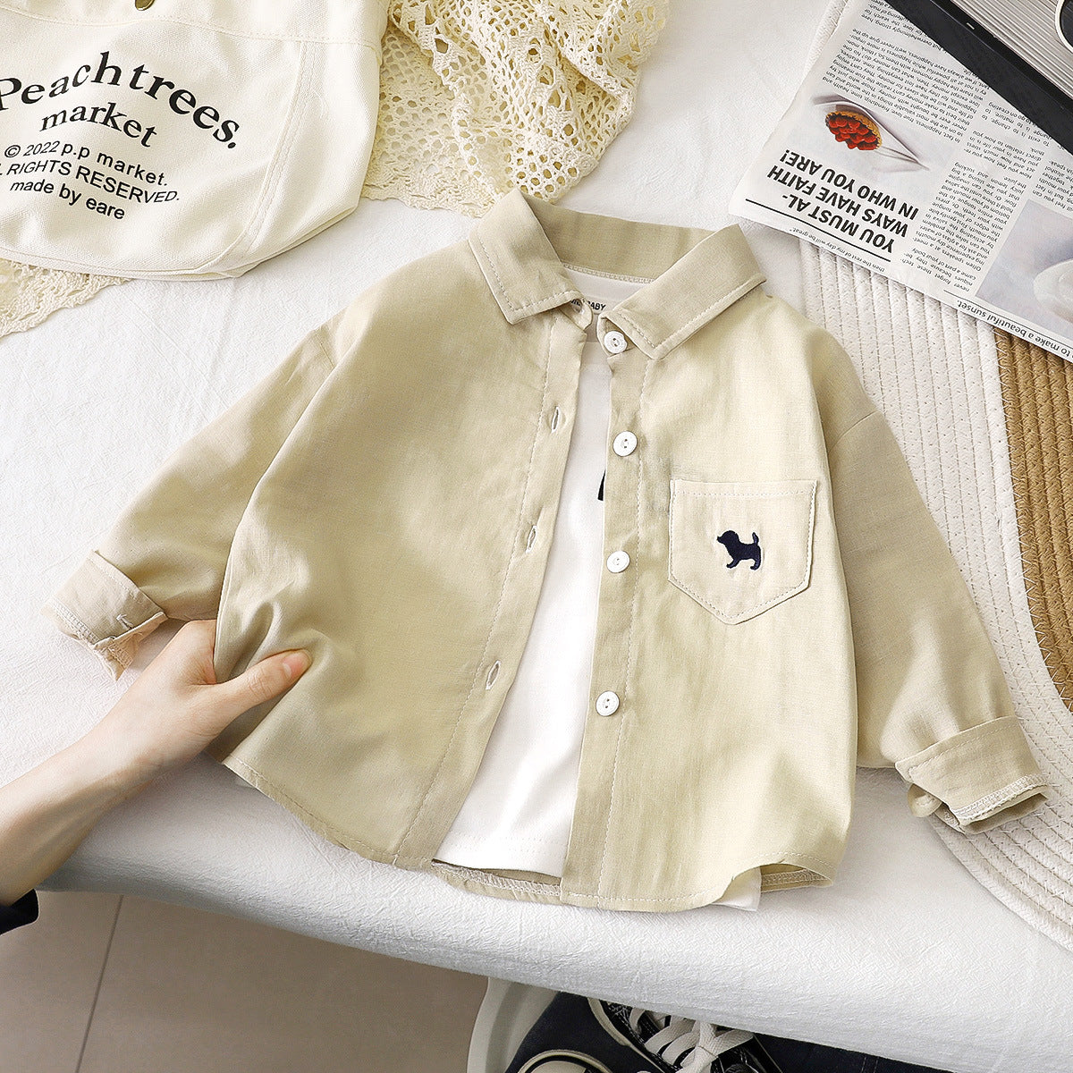 A children's long-sleeved shirt