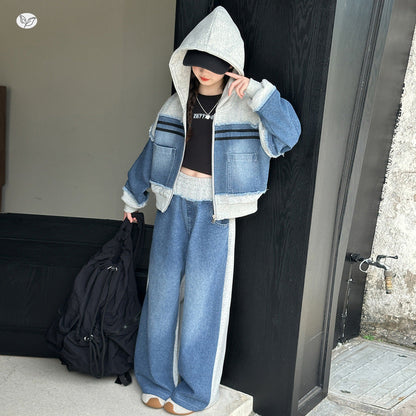 A children's denim two-piece set