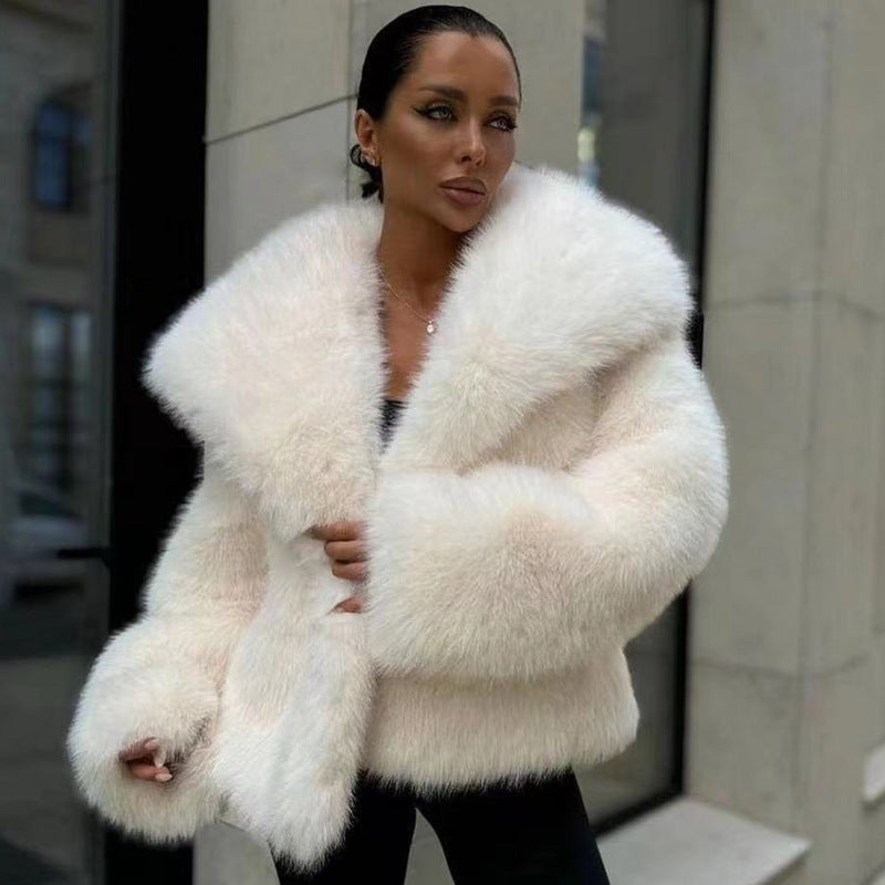 A faux fur coat