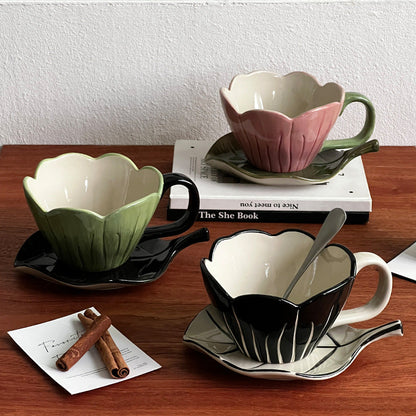 A flower ceramic cup