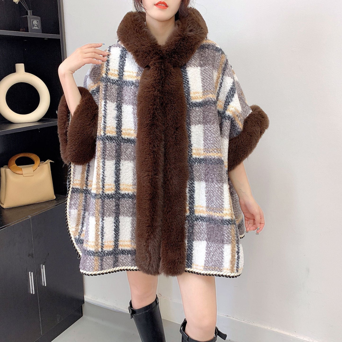 A faux fur jacket