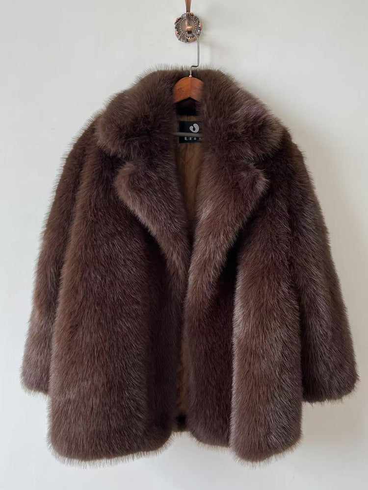A faux fur coat