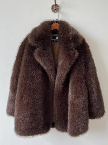 A faux fur coat