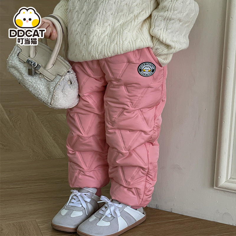 A children's down cotton pants