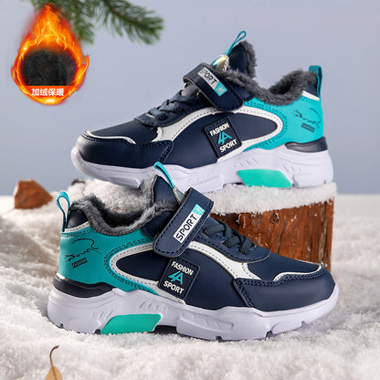 A boys cotton shoes sports shoes new velvet cotton shoes medium