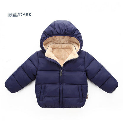 A children's down cotton-padded clothes, winter clothes, down boys and girls, small and medium-sized children's clothing, thick hat-off jacket, children's cotton-padded jacket