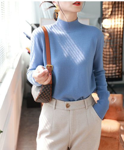 A knitted long-sleeved top