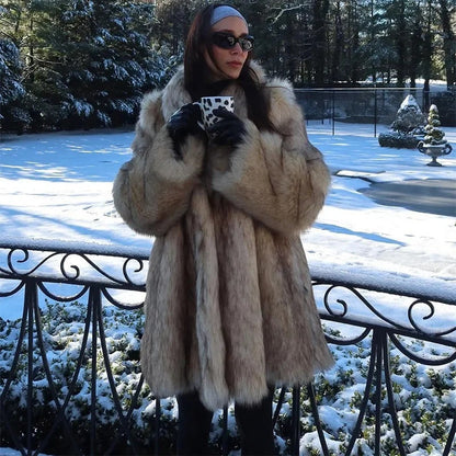A faux fur coat