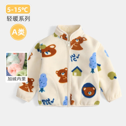 A children's warm fleece jacket for winter
