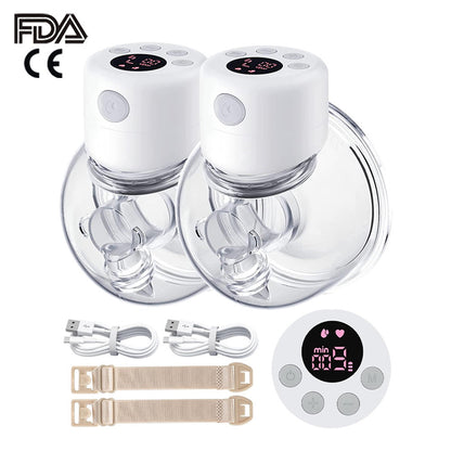 A Electric breast pump hand-free wearable bilateral, large suction silent milking device