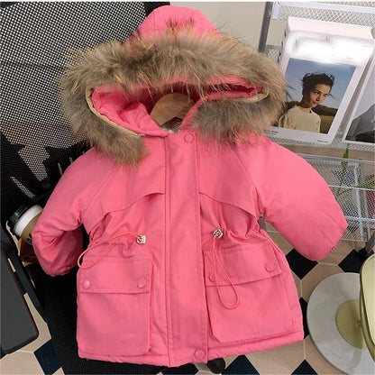 A girls jacket velvet cotton-padded winter clothing foreign style girls baby thicker pie to overcome