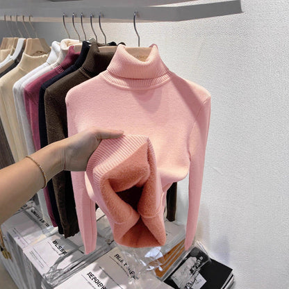 A integrated fleece turtleneck sweater women's fleece thickened
