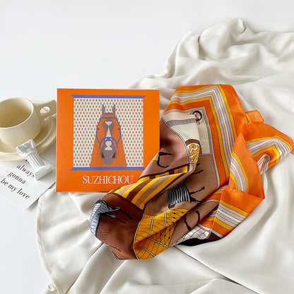 A silk scarf gift box gift