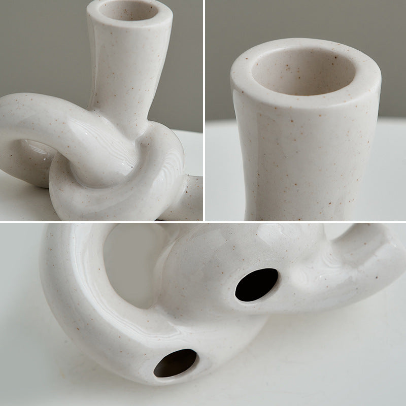 A ceramic candle holder ornament