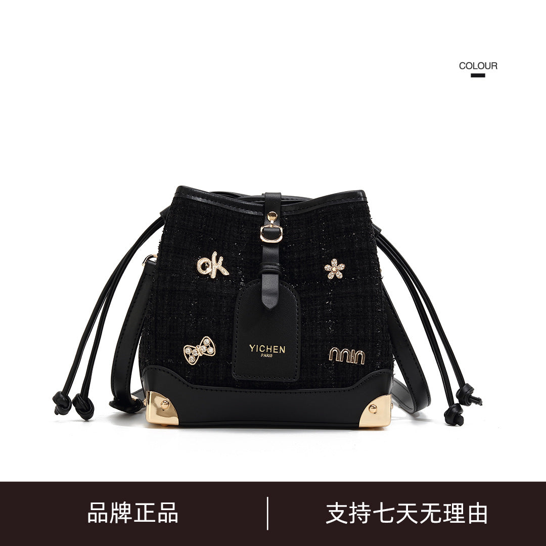 A New [In the Mood for Love] Light Luxury Trend Fashion High Quality Crossbody Bucket Bag 24093-1 Fashion Versatile