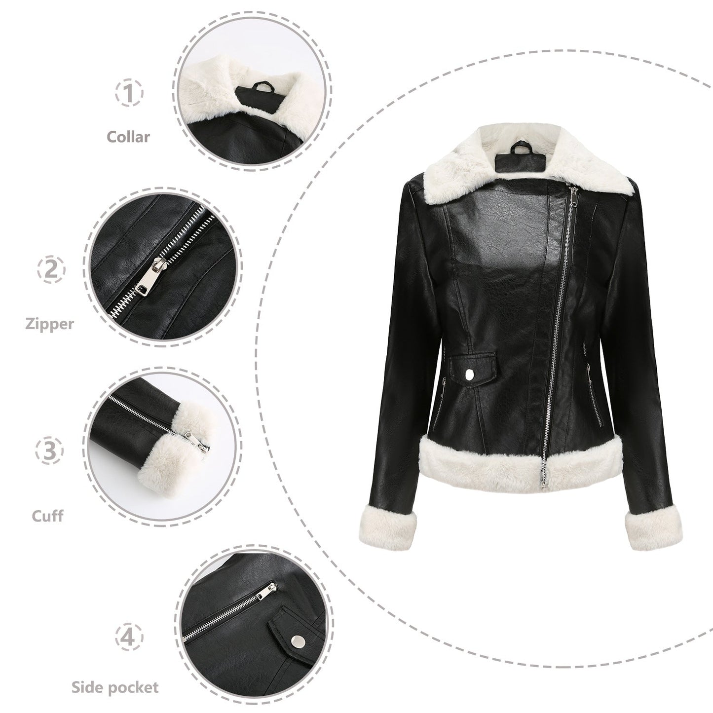 A women's leather jacket