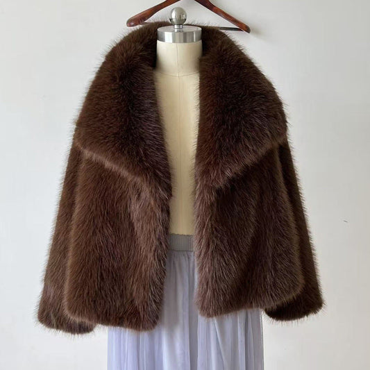 A faux fur coat