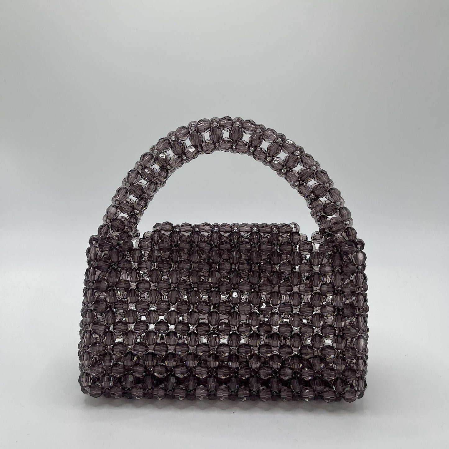 A simple premium retro champagne small mobile phone bag homemade heavy industry oblique span portable woven beaded bag DIY material bag