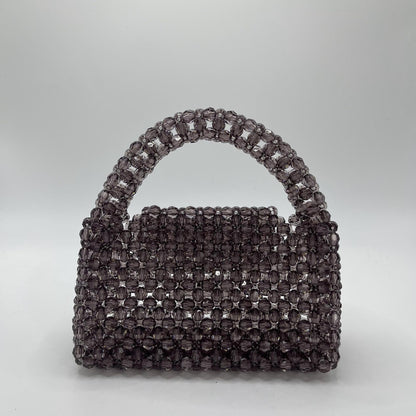 A simple premium retro champagne small mobile phone bag homemade heavy industry oblique span portable woven beaded bag DIY material bag