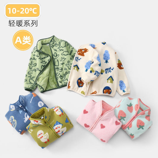 A children's warm fleece jacket for winter