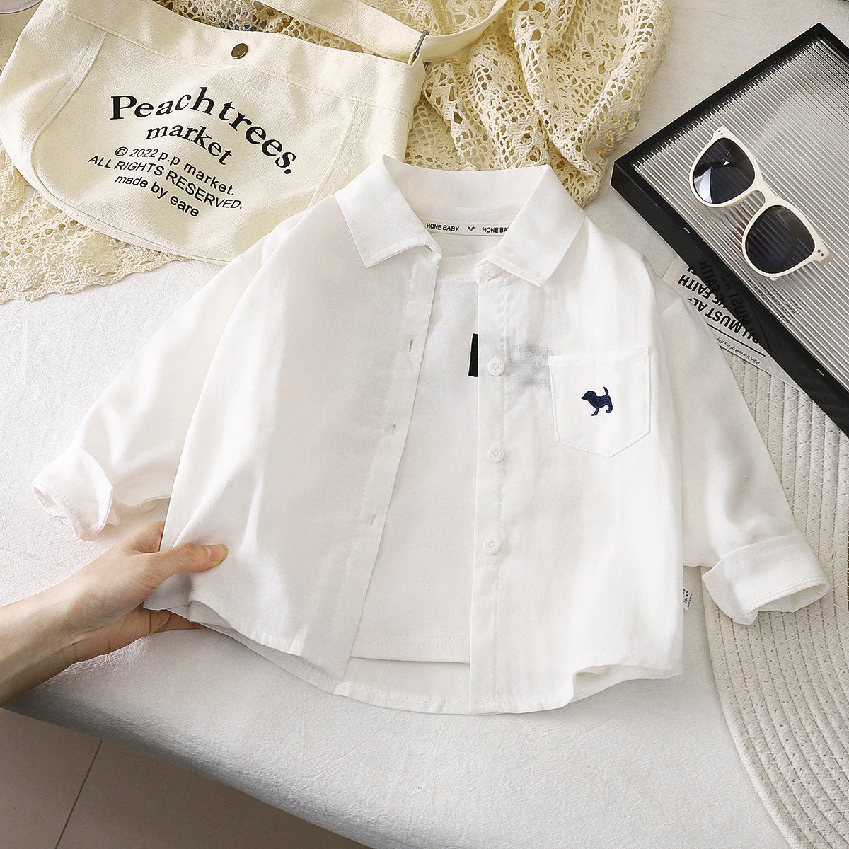 A children's long-sleeved shirt