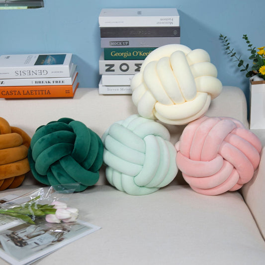 A braided ball pillow