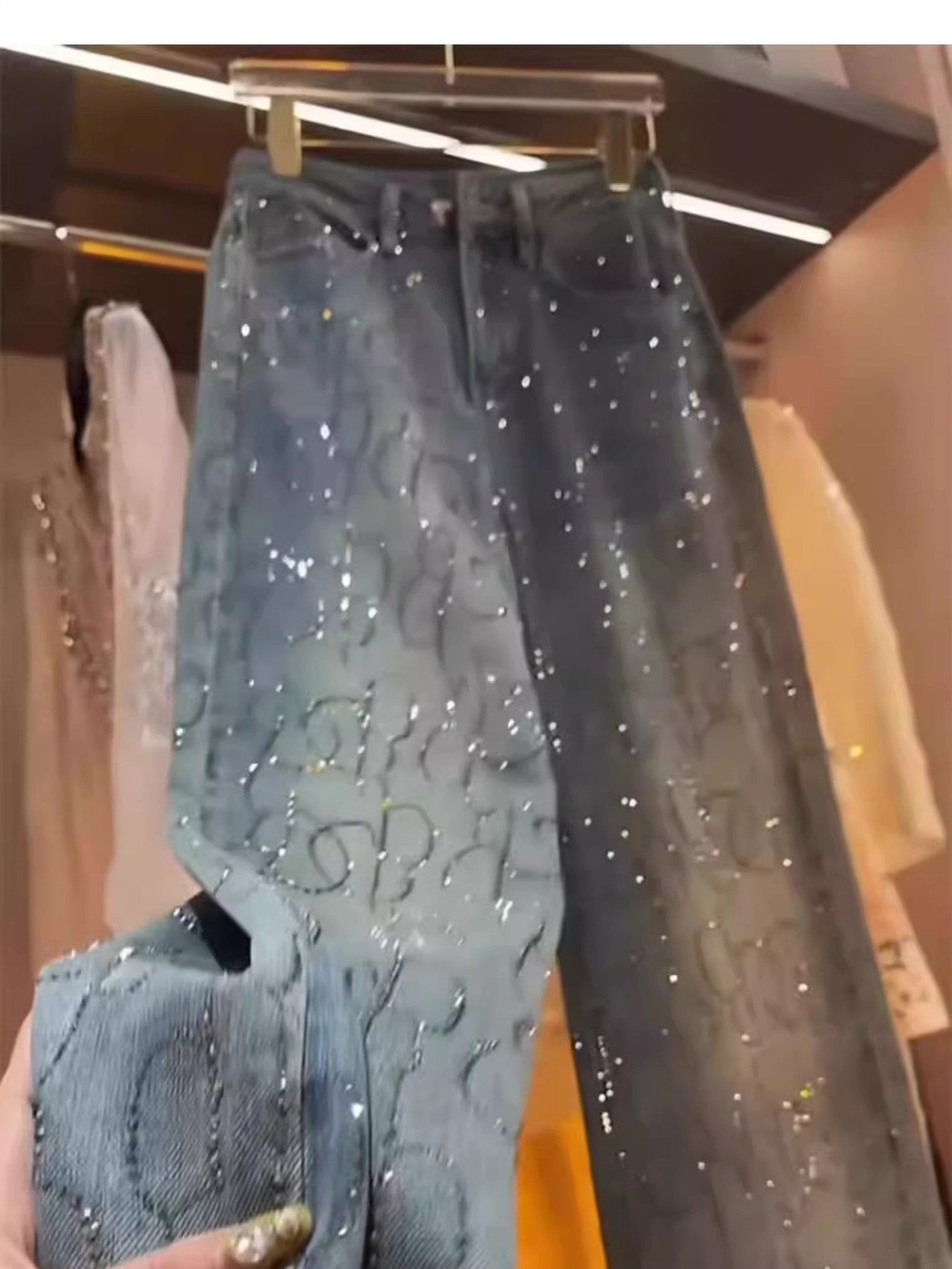 A pair of hot diamond jeans
