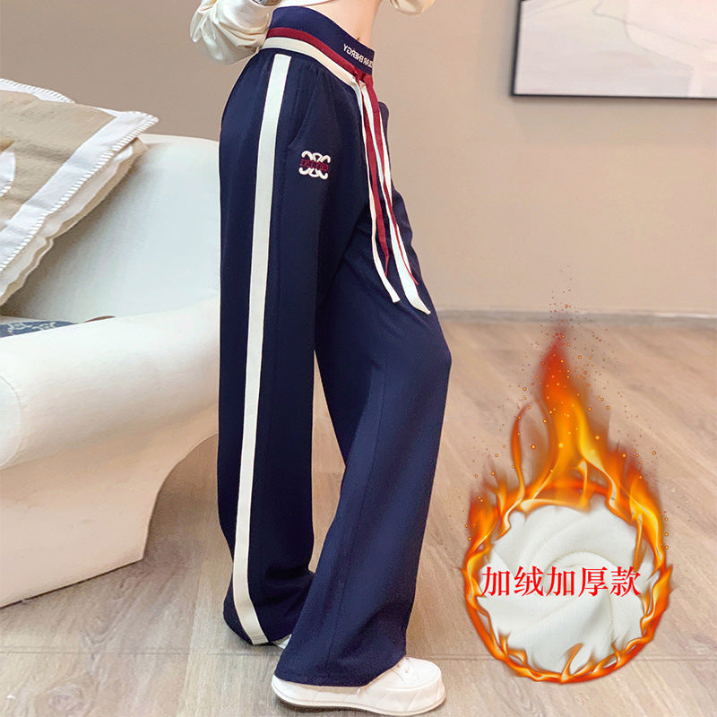 A lady fleece thickened two-piece set