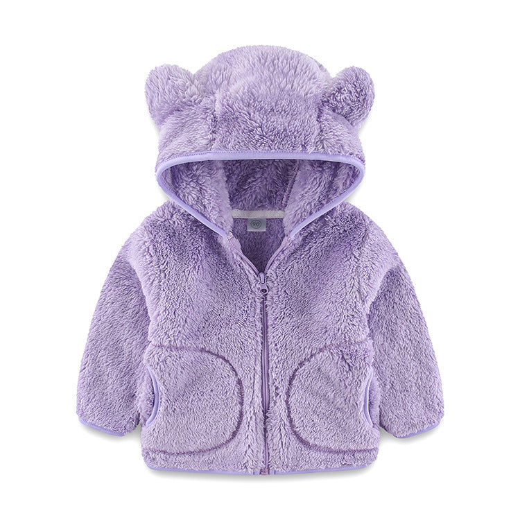 A children's warm fleece jacket for winter