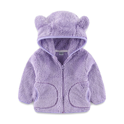 A children's warm fleece jacket for winter