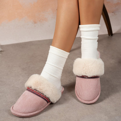 A thermal plush slippers