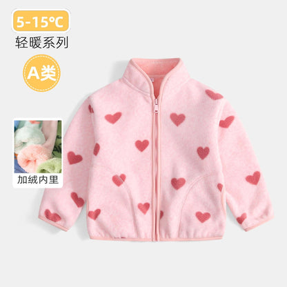 A children's warm fleece jacket for winter