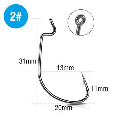 A Luya Wide-bellied Crank Hook with Hole Barbed Fishing Hook