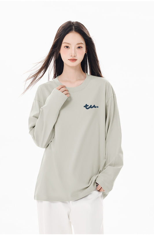 A cotton long-sleeved top