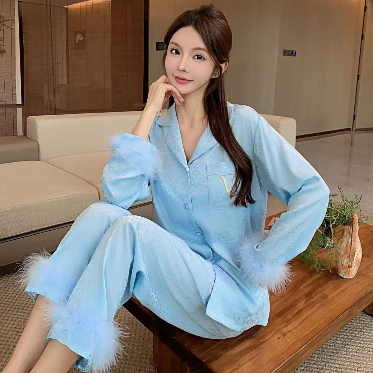 womens-ice-silk-pajamas-set