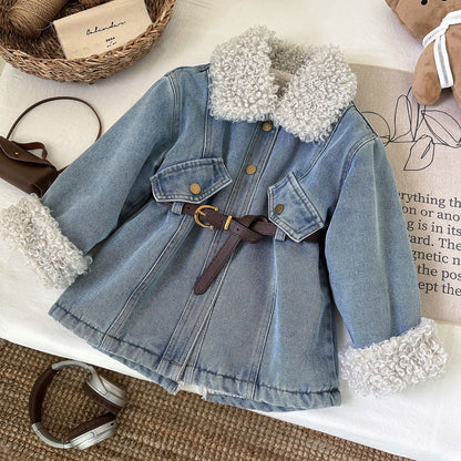 A girl's denim dress