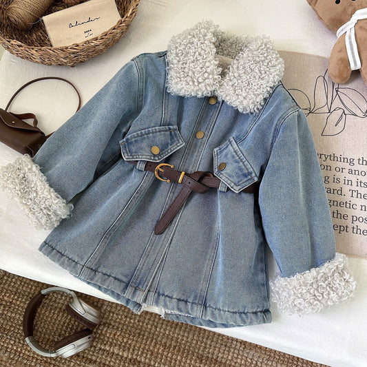 A girl's denim dress