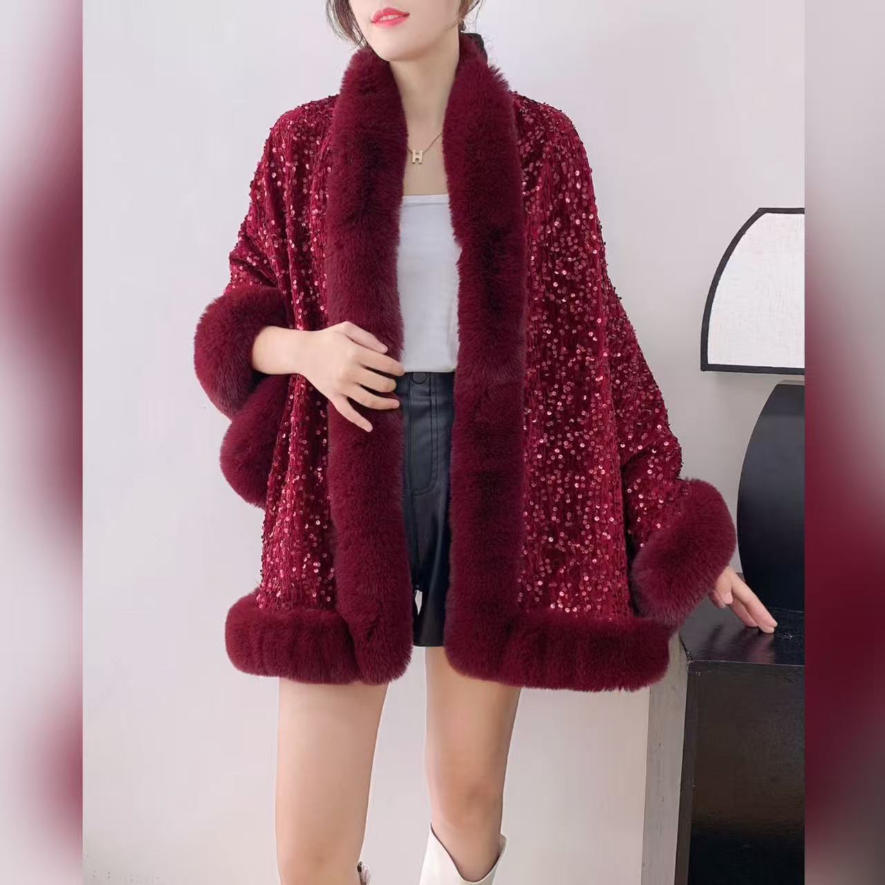 A faux fur jacket